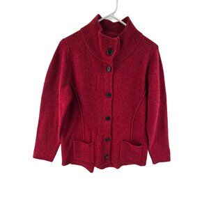 Eileen Fisher Women's Button Up Cardigan Sweater Red Size M